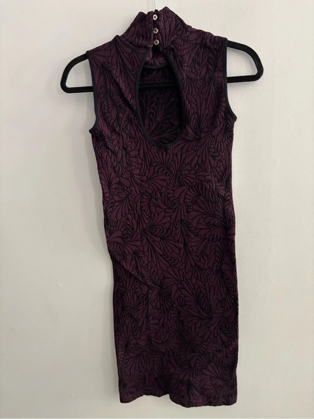 Marciano Seamless Mock Neck Turtleneck Midi Dress Exotic Orchid Plum S/M Vintage - Picture 3 of 9